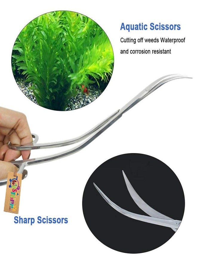 ويستيرن إرا مقص كبير الحجم من الفولاذ المقاوم للصدأ بتصميم موجة منحنية، مناسب لأحواض الأسماك وتنظيف النباتات المائية، من إنتاج شركة ويسترن إيرا. - Image 2